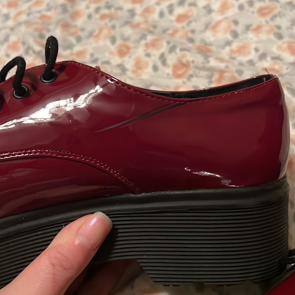 Forever 21 Burgundy Platform Oxford Shoes View 4